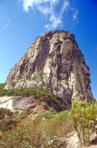 Bild vom markante Fels Roque de Agando auf La Gomera